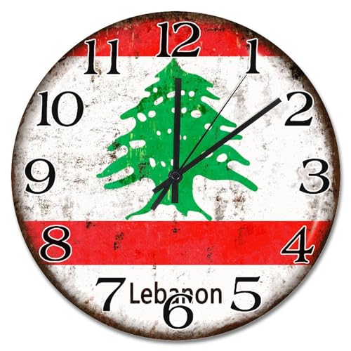 Horloge murale Liban en bois de 38 cm au style rustique chic - 2