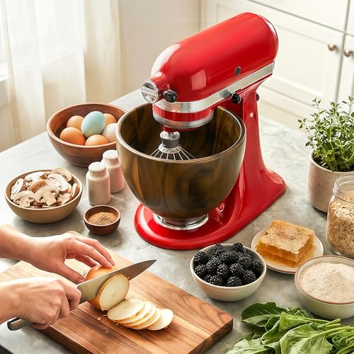 Tazón de mezcla de madera de nogal premium 5 QT miniatura 6