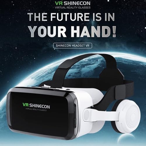 Virtual Reality Headset, VR Headset w/Bluetooth Headphones for iPhone 16 15 14 13 Pro Max +，VR for Galaxy S24 S23 S22 ETC 5-7.2