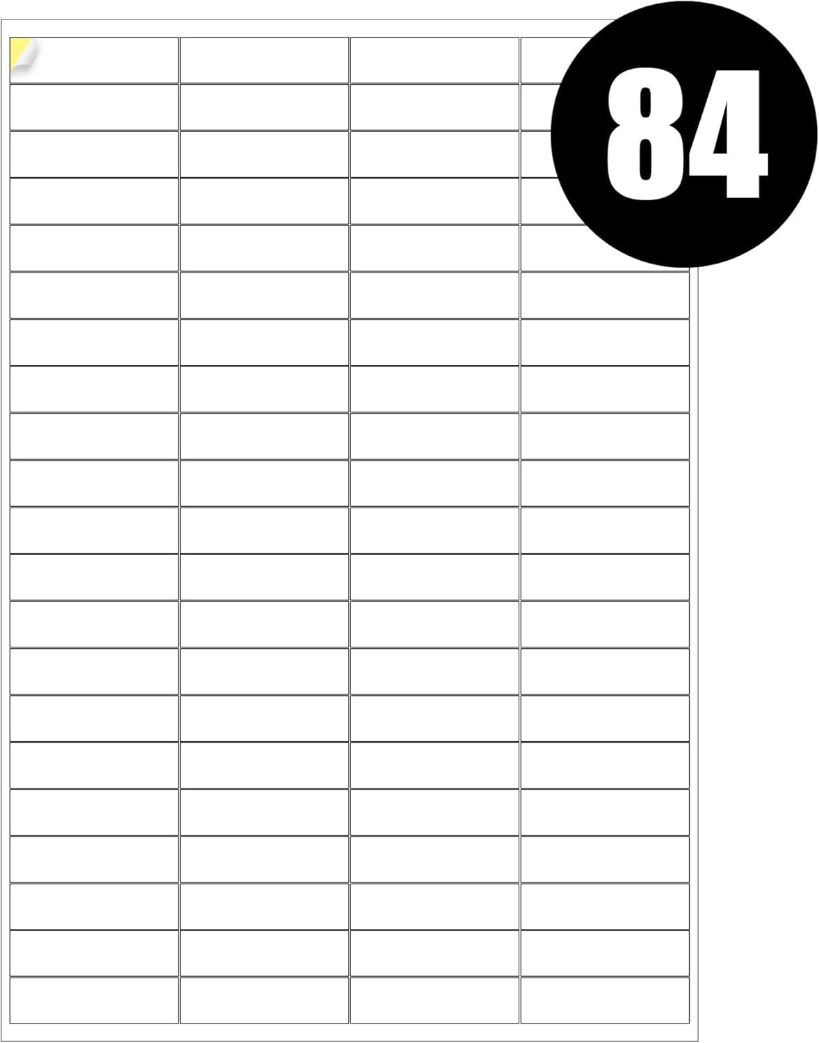 RFE 100 x Multipurpose A4 Label Sheets - 84 Labels Per Sheet (46 x 11mm Each) Self Adhesive-Easy Peel White Labels for Inkjet & Laser Printer-Address-Shipping-File-DIY Stickers-Printable Sticky Label