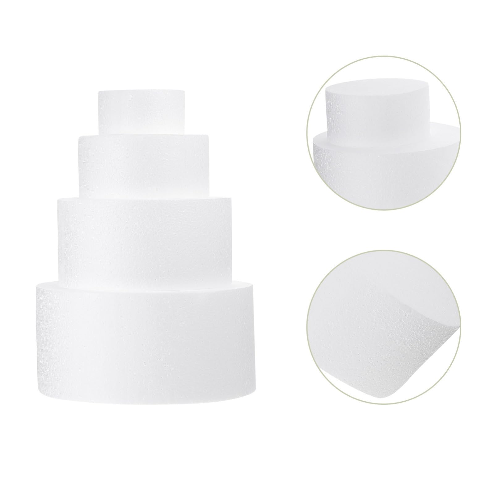 ABOOFAN Set 4 Pezzi Forma Torta in Schiuma Bianca Flessibile per Decorazioni Matrimonio e Party Risparmio Costi per Creazioni Fai da Te