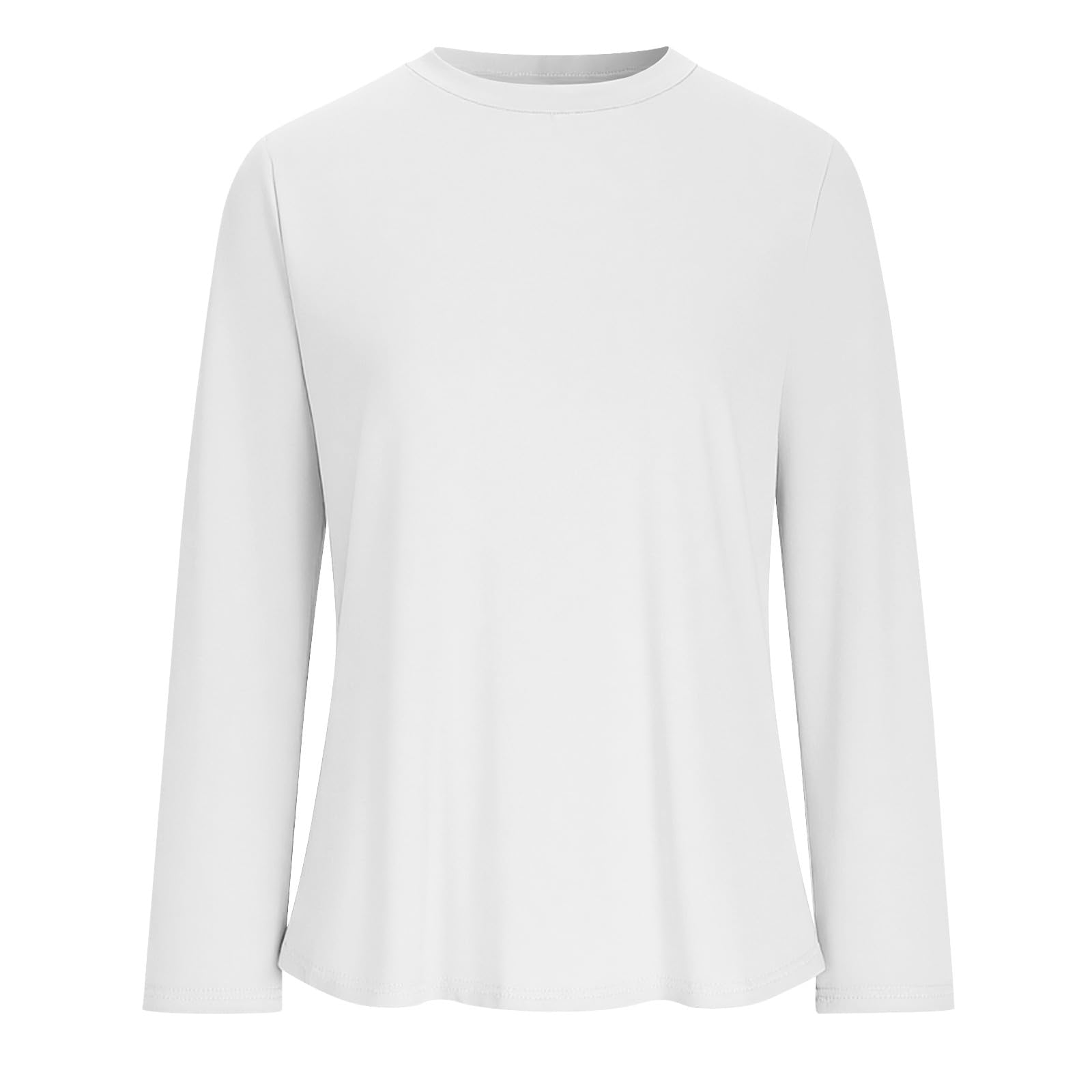 Sportshirt für Damen, langärmelig, schnelltrocknend, atmungsaktiv, Sonnenschutz, Fitness, Fitnessstudio, Workout, Performance-T-Shirt, leicht, Rundhalsausschnitt, einfarbig, Wandern, Yoga, Outdoor