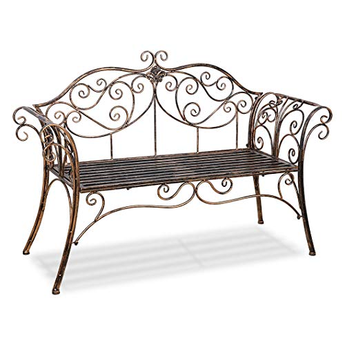 Cr Outdoor Patio Chair Garden Park Bench Metal Antique Garden Bench With Decorative Cast Iron Backrest #TOP3