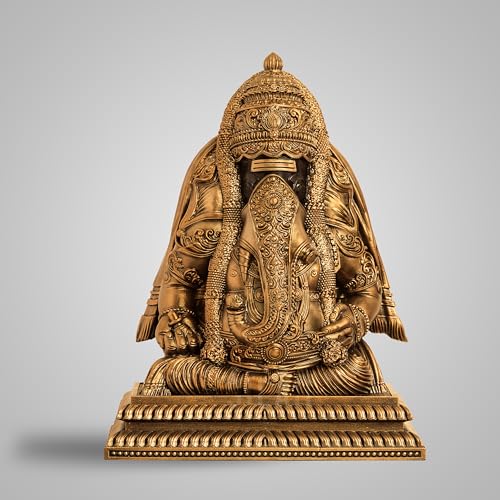 Image of SILAII Pillayarpatti Karpaga Vinayagar Sculpture - Sacred Wish-Granting Ganesha Idol for Home & Pooja Room (Antique Bronze, 1 FEET)