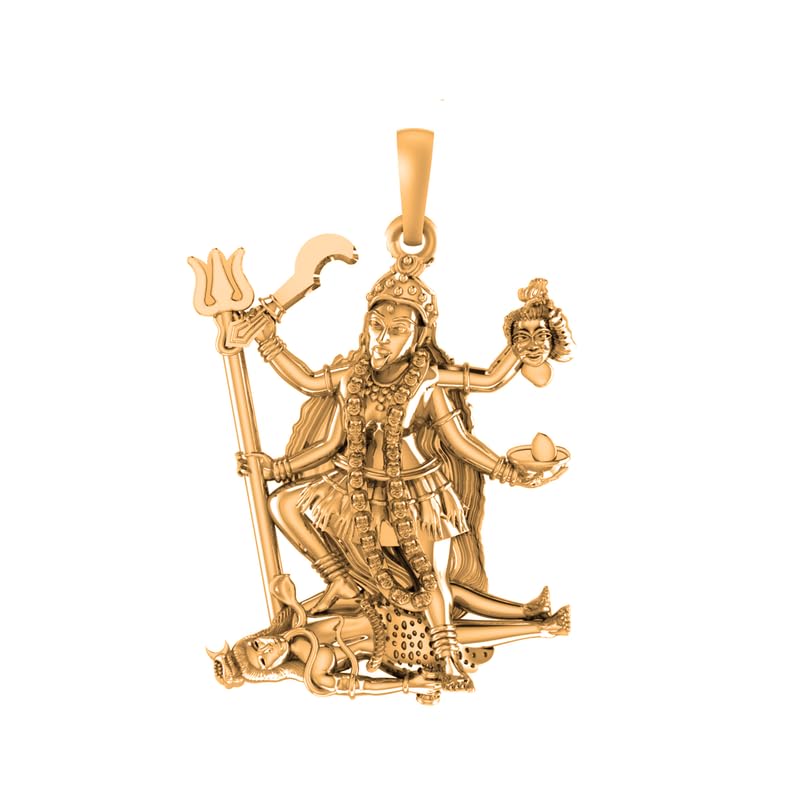 Pendentif déesse Kali Maa en argent et or pour sublimer votre style spirituel quotidien
