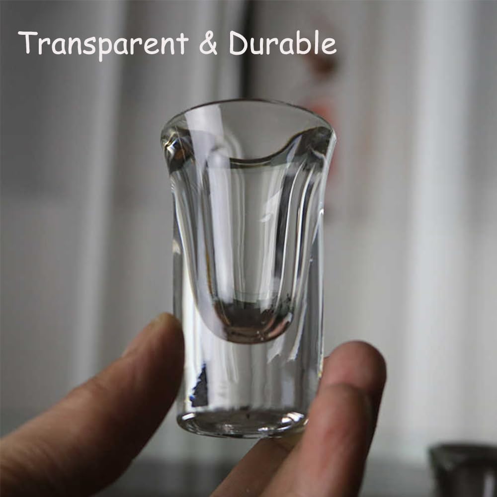 4-Pack 0.75 oz Shot Glasses Set with Heavy Base - Small Whiskey Glasses for Vodka, Tequila, Espresso, Liquor & Spirits - Durable Bar Accessories
