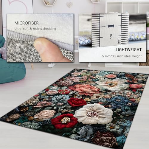 Tapis 100x150cm bohème lavable et antidérapant pour salon - 6