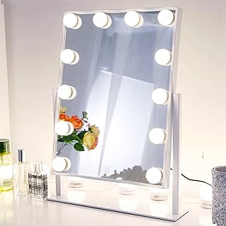 Chende Hollywood Vanity Mirror with Lights, Lighted Makeup Mirror with 3 Different Lighting Settings and 12 Dimmable LED B...
