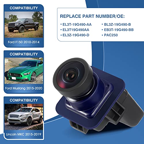 Image of Rear View Backup Reverse Camera Compatible with Ford F150 2010-2014, Ford Mustang 2015-2020 & Lincoln MKC 2015-2019, Park Assist Backup Camera EL3T-19G490-AA, EL3Z-19G490-D, BL3Z-19G490-B