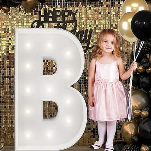 Letrero Luminoso Grande Con Números Y Letras, Blanco, Marquesina De Espuma Decorativa 90 Cm Precortada For Fiestas, Cumpleaños, Celebraciones, Aniversarios Graduaciones(B,120cm/4ft)