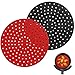 Nuovoware 2 PZS Liners de Freidores de Aire Reutilizables, 8 Pulgadas Bandeja Redonda de Silicona, Accesorios de Aire Freidor Reemplazo BPA Free - Negro + Rojo