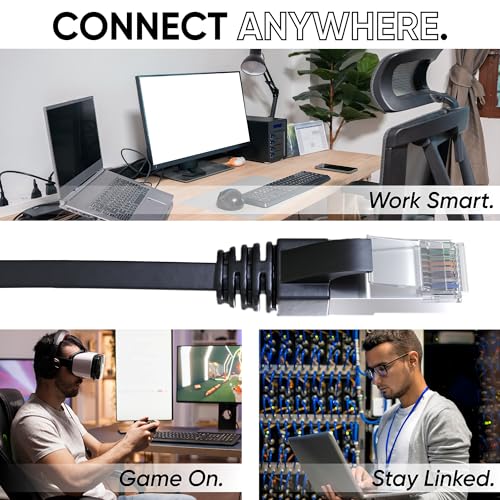 Câble Ethernet Cat 7 plat anti-interférence de 30m pour connexion stable