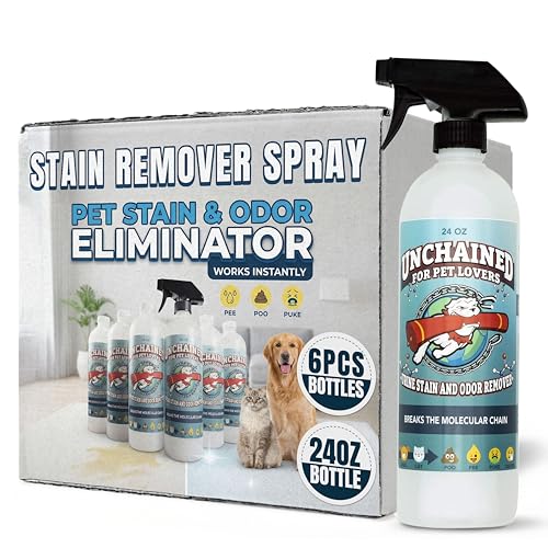 TRUCK MOUNT FORUMS Unchained Pet Urine Stain & Odor Remover Spray &ndash; Oxygen-Based Cleaner, Professional Strength for Carpets, Concrete, Furniture, Upholstery &ndash; 24oz Each, 6 Pack