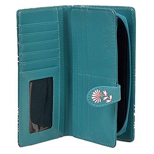 Shag Wear Women's Premium Vegan Clutch Cardholder Wallet Zipper Purse with Pretty Teal Mermaid2