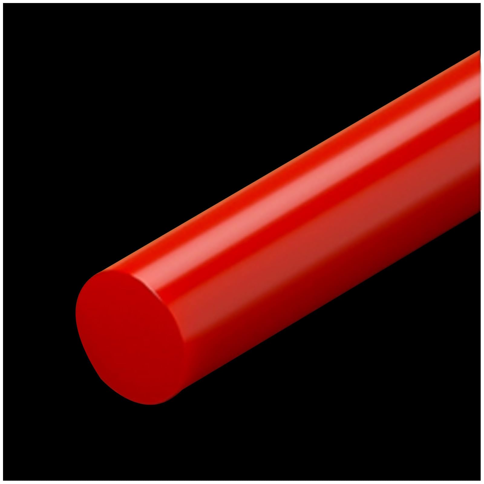 Tige solide en polyuréthane haute résistance, barre découpable for atelier et ingénierie, rouge(35mm*50cm)
