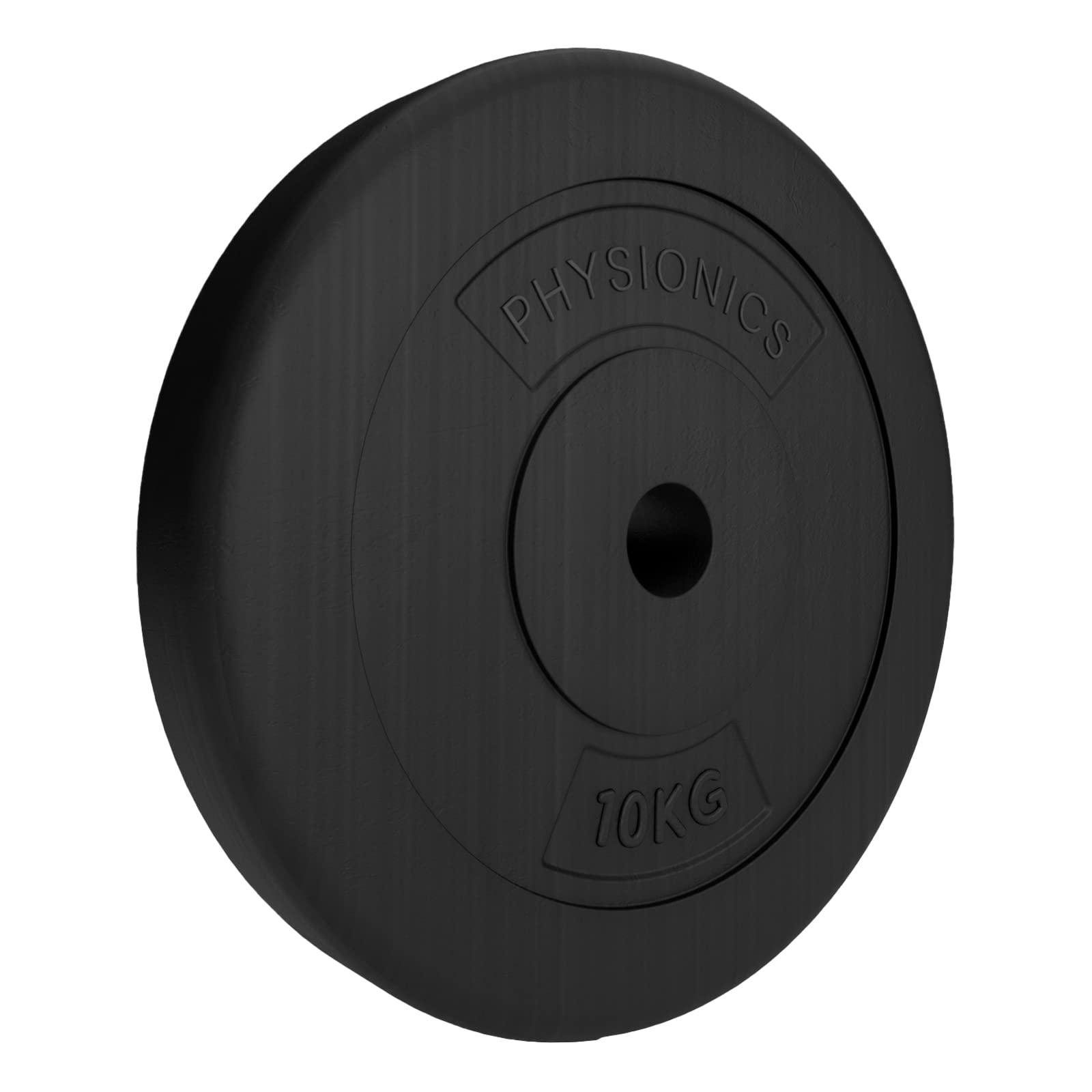 Physionics® Disques Poids - Set 2 x 2,5/5/10/15kg, Ø 31mm, Revêtement en Plastique - Plaques pour Haltères, Fitness, Musculation (2 x 10kg)
