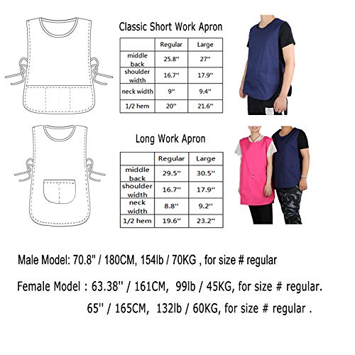 JONATHAN UNIFORM 2 Pack Tablier de Cuisine Femme 2 Poches Blouse Menage – vue 6