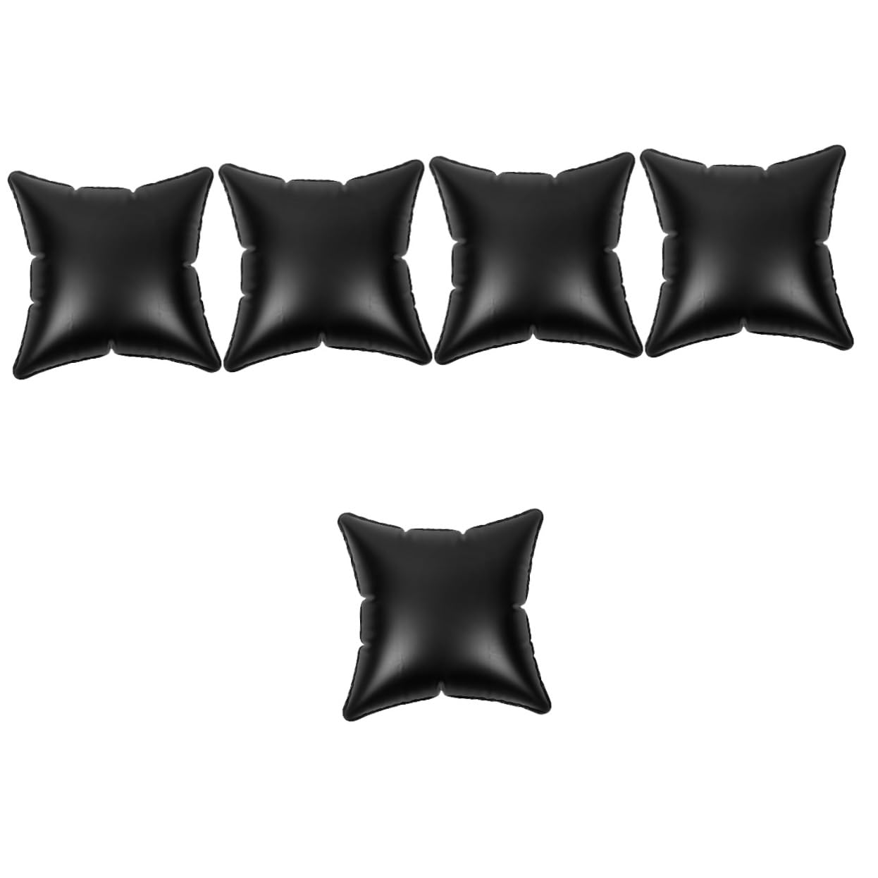 Cabilock 5 Pièces Oreiller Gonflable Coussin de canapé Portable Inserts d'oreiller en Plein air Coussin d'exterieur d'extérieur Partie Oreiller de Camping PVC Black