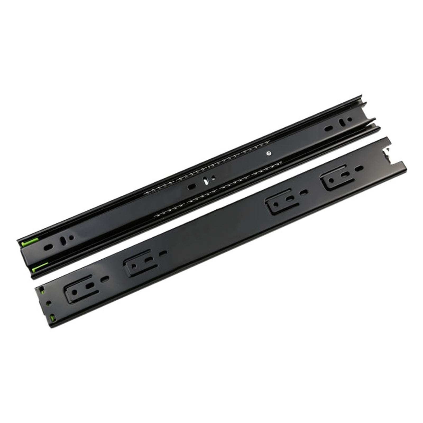 Oumifand 4515Black20inch500mm 4515 Thickened Drawer Slide Rail Cabinet Wardrobe Three Mute 2Pcs(4515Black20inch500mm)