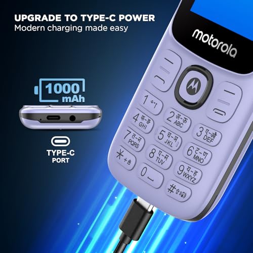 Image of Motorola All-New A300-2026 Dual Sim keypad Phone | 2 Years Replacement | Type C Charging Port |Long Lasting Battery | Loud Sound | Wireless FM | (Purple Elite)