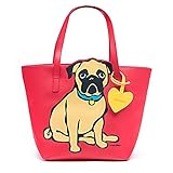 Marc Tetro Red Pug Cutout Tote Bag with Dangle