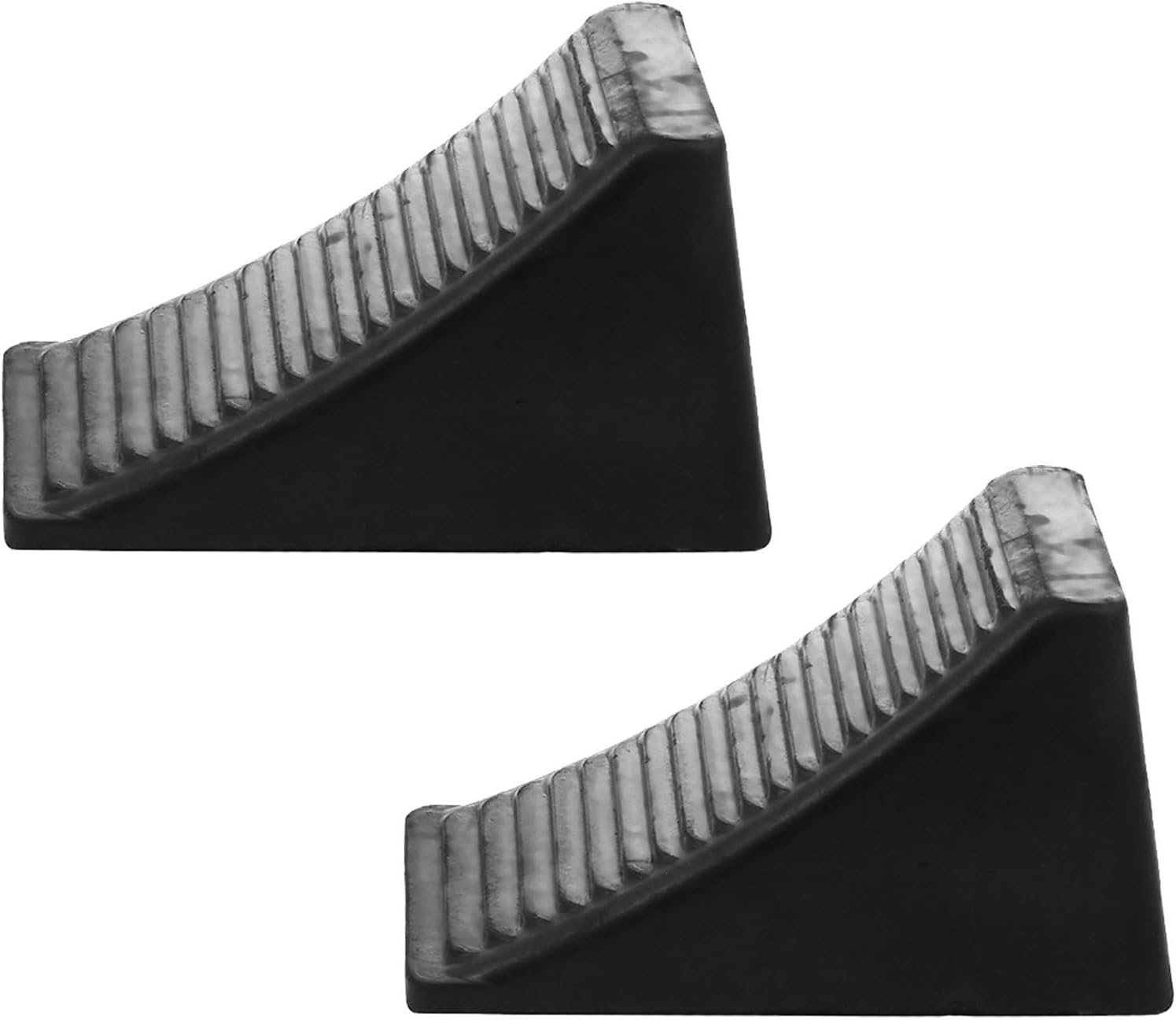 2pcs Rubber Wheel Chock Black for Motorcycles and Rvs Parking