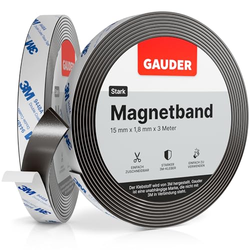Typ A Magnetband einseitig selbstklebend mit Schaumstoff-Kleber 12,7mm x 1,8mm x Typ A Magnetband einseitig selbstklebend mit Schaumstoff-Kleber 12,7mm x 1,8mm x