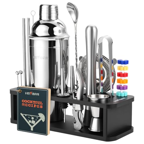 HMYBAR&reg; 22-Piece Cocktail Shaker Set, Mixology Bartender Kit with 24oz Cobbler Shaker, Home Bar...
