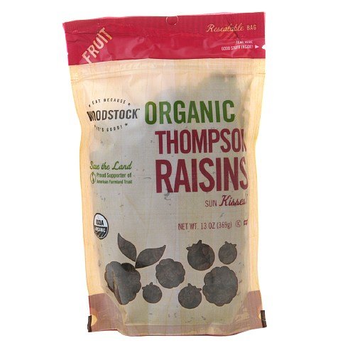 Amazon.com: WOODSTOCK Organic Thompson Raisins 13 oz (Pack of 1 ...