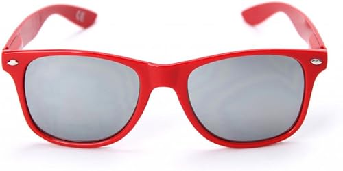 Miniatura 3 de Society43 Runnin NCAA Rebels UNLV-1 - Lentes de sol con montura plateada, talla única, color rojo