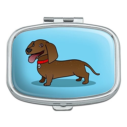 Dachshund Wiener Dog Cartoon Rectangle Pill Case Trinket Gift Box