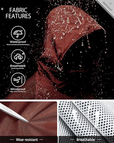 Image of iCreek Rain Jacket Men's Lightweight with Hood Packable Waterproof Raincoat Breathable Antistorm Jacket Windbreaker