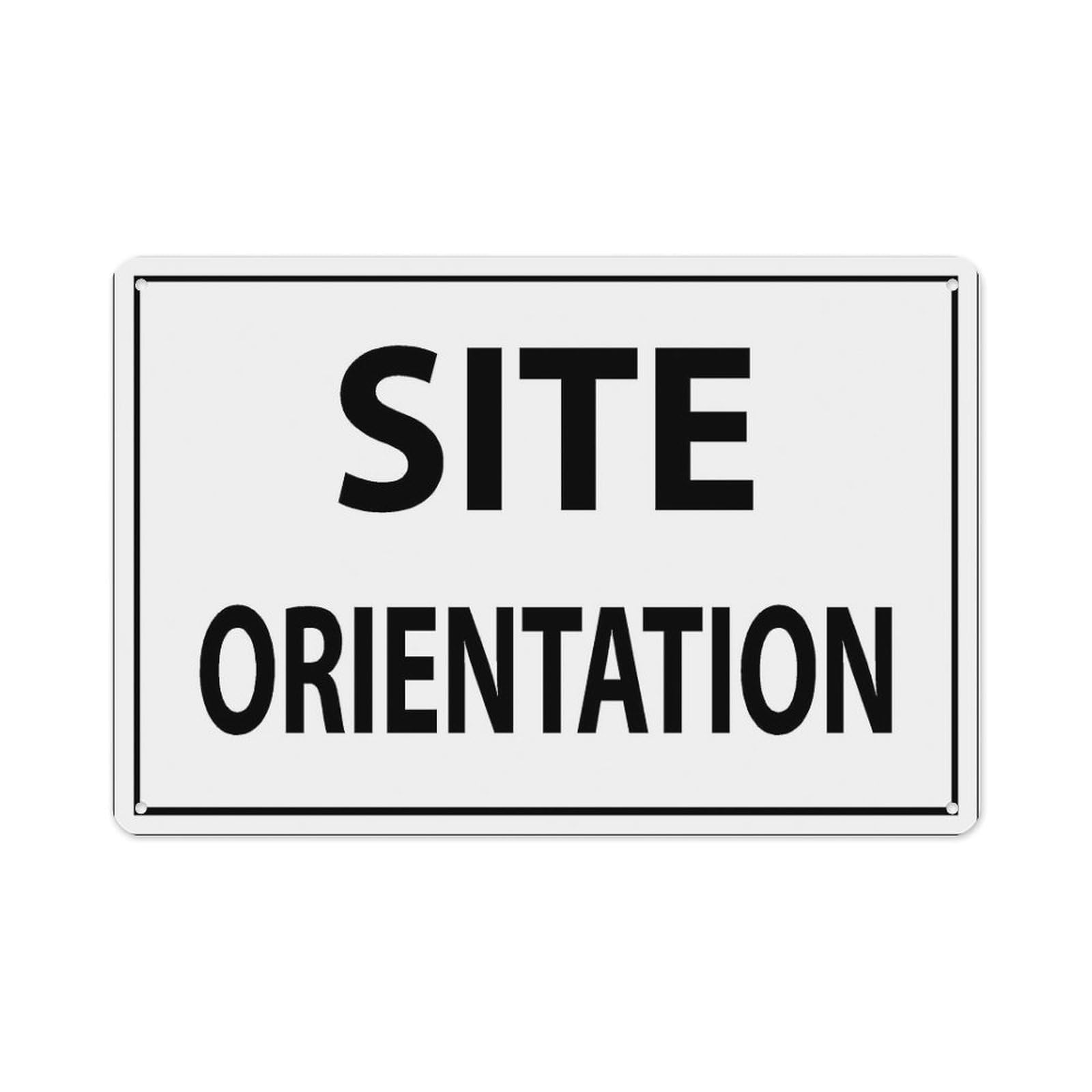 peiyeety Site Orientation Sign Aluminum Tin Warning Signs For Home Outdoor Garden 8X12 Inches