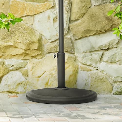Image of NUU GARDEN Round Patio Umbrella Base, Weighted Umbrella Base with Hand-turn Knob, for Garden, Backyard, Poolside