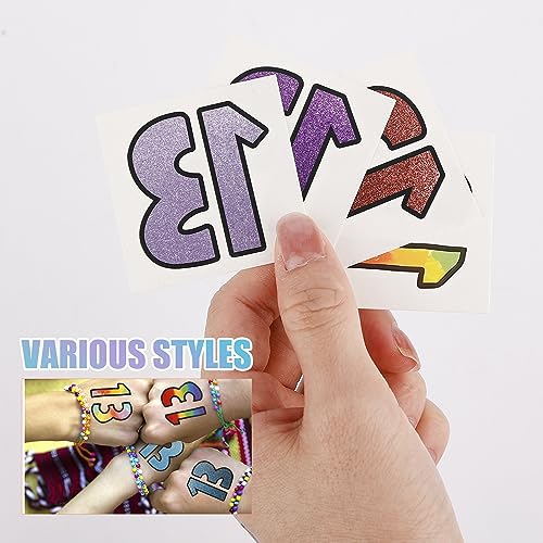 36pcs Number 13 Tattoos for Temporary Waterproof 13 Temporary Tattoos Singer TS 13 Tattoo Sticker Inspired Party Favors for Singer Fans Concert Music Festival - Image 4