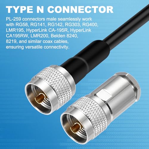 Cable coaxial LMR400 RG8 conector coaxial RF adaptador UHF macho 4