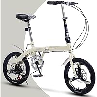 Amazon | 大人用折りたたみ自転車、高炭素鋼フレーム折りたたみ