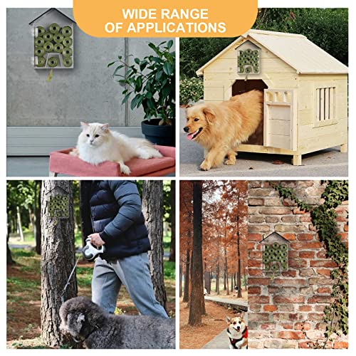 Image of Dog Poop Bag Dispenser, Wall Mount Waterproof Outdoor or Indoor Cat Bag Dispenser Holder, Clear Acrylic Pet Waste Bag Storage Container Station for Home, Yard, Porch, Lawn, Fence (Frame House)