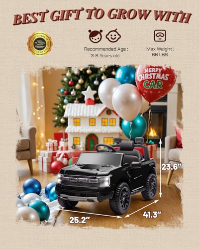 image for First Ride On 12V Licensed Ford Ranger Raptor Ride on Toy for Kids, Ch