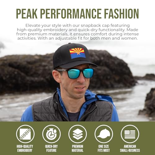 Image of International Tie State Hat for Men and Women, Adjustable Snapback Trucker Baseball Cap with Embroidered Patch