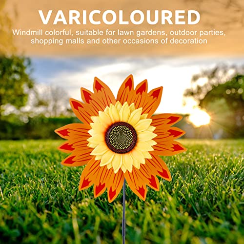6 Pcs Sunflower Pinwheels, Colorful Sunflower Lawn Pinwheels, Outdoor Flower Windmill For The Yard And Garden, Wind Spinners Lawn Pinwheels Bulk Wind Toys For Kids #TOP3