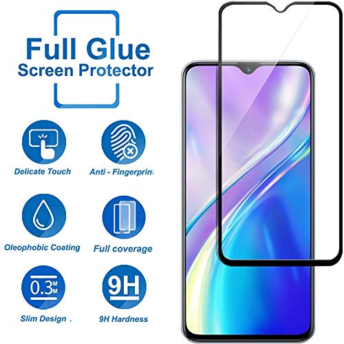Image of Screen Protector for Realme X2 / XT / 5 Pro (Black) Tempered Glass Edge-to-Edge 6D Screen Guard With Installation Kit