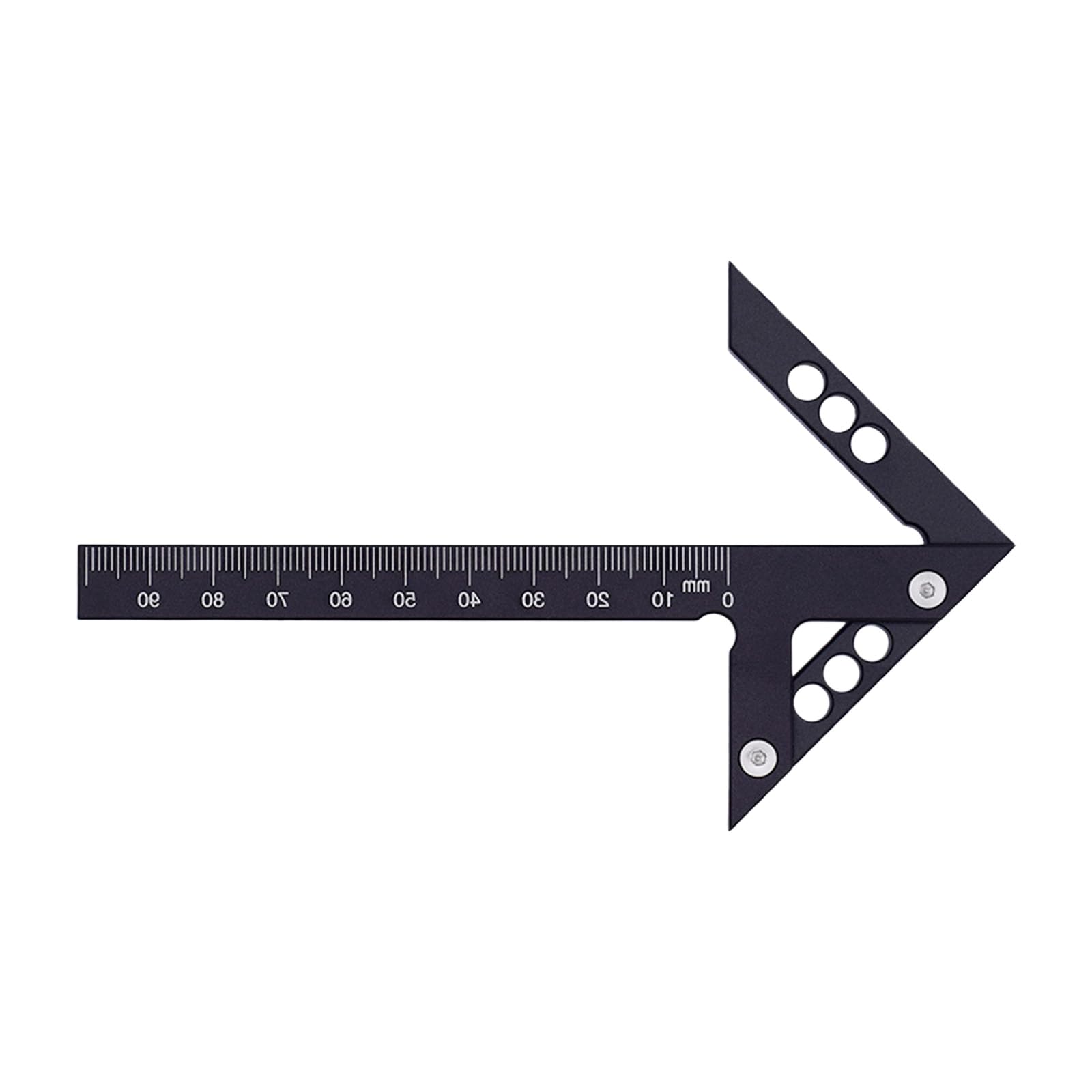 Fromceo Black Metric Strong Aluminum Woodworker Measuring Tool High Accuracy Woodworking Center Finders Suitable For Woodworking Projects Multiple Functional Builder Measuring Tool