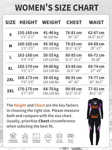 Owntop Neopreno Mujer 3/2mm Completo, Traje de Neopreno de Invierno de Manga Larga Ultra-Elástico, Cremallera Trasera Traje de Neopreno para Surf y Buceo para Adultos, Mujer Morado S - imagen 2