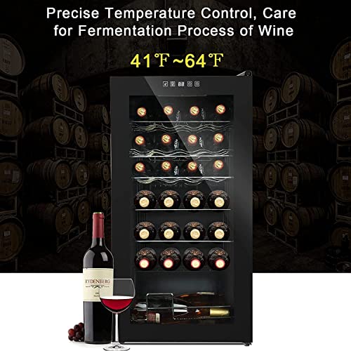 Image of LEONARD USA 82 L Inverter Wine Chiller l Wine Cooler l Touch Control l Toughened Glass Door with UV-Protection l LED Interior Light (Based on American Technology) (Black, LEUSA95WC202405, Single Door)