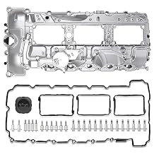 N55 Engine Aluminum Engine Valve Cover Compatible with BMW 135i M235i 535i 335i 640i 435i 740i 740Li X5 X3 X6 X4 X1 M2 435ixDrive 3.0L with Gasket Bolts Kit & Oil Cap Part# 11127570292