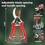 RESTMO Clippers de jardin haut de gamme avec poignées forgées en aluminium & Lame enduite de titane, ciseaux de triage pour les accessoires de la plante domestique & Outils de jardin, Rouge