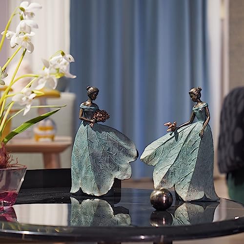 Guichifun Fairy Statue Collection Home Decoration - Leaf Angel Girls Resin Home Decor For Outside Or Inside Rustic Garden Outdoor Yard Fantasy Figurines Gift 8.5 X 5.25 X 12 Inch #TOP4