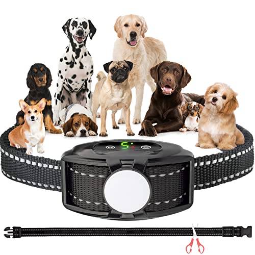 iTecFreely Dog Bark Collar No Shock Bark Collar, Harmless Bark Collar for Small Medium Large Dogs, Anti Barking Collar for Dogs, Barking Control Devices, Rechargeable Bark Shock Collars Safe Auto