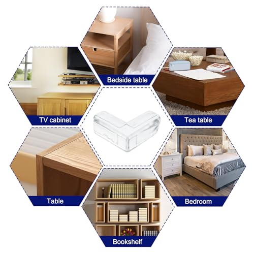 Image of Mabor Furniture Corner Protectors, 12Pcs Baby Proofing Furniture Corner Protector Guards, Clear PVC Safety Corner Bumpers & Cushion to Cover Sharp Furniture & Table Edges, L-Shaped